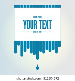 Abstract flowing blue paint design background with text box 
Eps 10 vector illustration