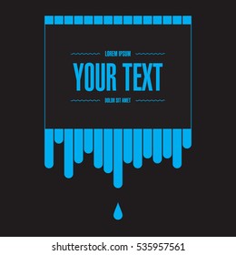 Abstract flowing blue paint design background with text box 
Eps 10 vector illustration