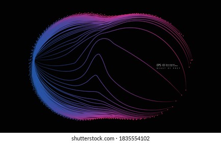 Abstract flowing color lines, background of future science and technology concept