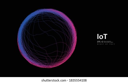 Abstract flowing color lines, background of future science and technology concept