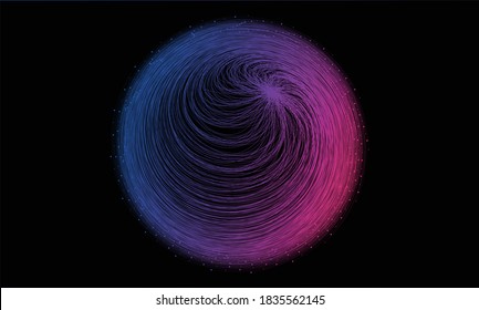 Resumen de las líneas de color que fluyen, antecedentes del concepto futuro de ciencia y tecnología