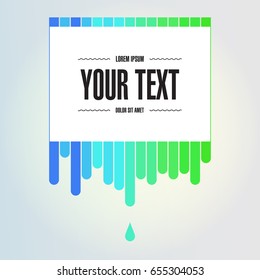 Abstract flowing colorful paint design background with text box Eps 10 vector illustration 