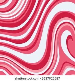 Abstract  flowing design with wavy, red lines on a light background