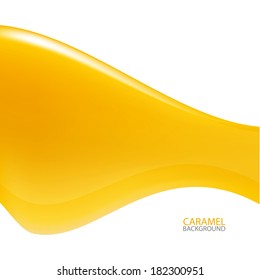 Abstract flowing down honey, drips, caramel background. Vector Illustration