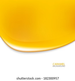 Abstract flowing down honey, drips, caramel background. Vector Illustration