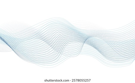 Abstract flowing dynamic colorful wave line isolated on white background	