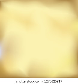 Abstract flowing golden metallized gradient background. Vector blurred illustration.