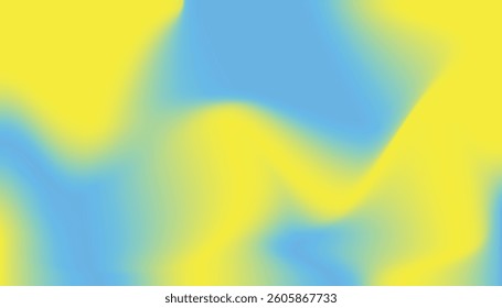 Abstract flowing gradient of blue and yellow with smooth soft texture and organic flow