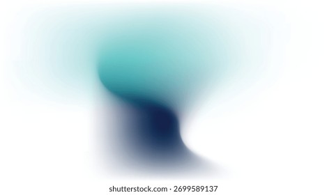 O gradiente de fluxo abstrato apresenta um azul-petróleo calmante que se funde em uma forma de onda índigo profunda contra um pano de fundo branco brilhante, formando uma mistura suave de tons frios