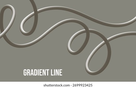 Abstract flowing gradient line art with subtle shadows on a muted gray background