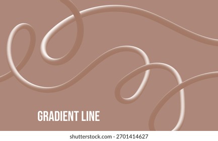 Abstract flowing gradient lines with subtle shadow effect on a muted brown background