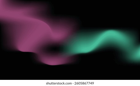 Abstract flowing gradient of purple and green with smooth texture and fluid motion
