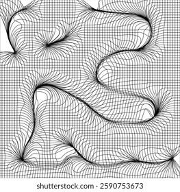 Abstract Flowing Grid Dynamic Digital Pattern