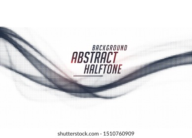 abstract flowing halftone dots wave background design