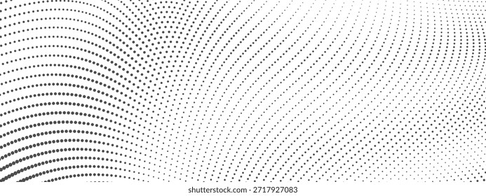 Fondo de onda de semitono que fluye Abstractas con Ilustración vectorial de Gradientes de puntos lisos
