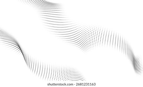 Abstract flowing halftone wave pattern with dotted gradient texture perfect for poster website header flyer modern minimal background and graphic design projects