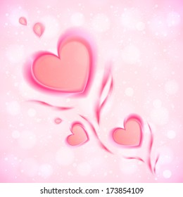 Abstract flowing hearts vector Valentines card