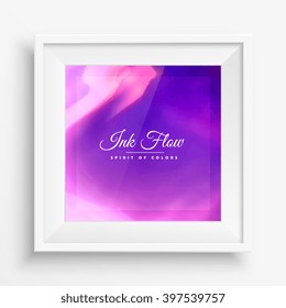 abstract flowing ink background with realistic white frame