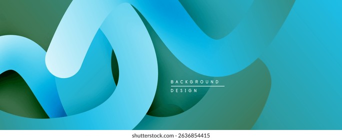 Abstract flowing layers, blue green hues. Modern design element, smooth gradients, dynamic composition. Minimalist aesthetic.
