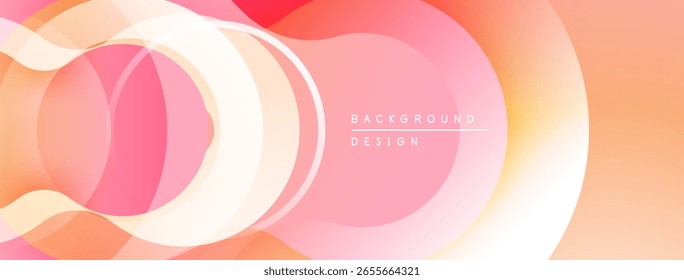 Camadas fluidas abstratas, rosas macias, laranjas. Elemento de design moderno para fundos, apresentações. Gradientes suaves criam interesse visual.