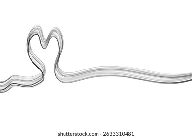 Abstract flowing line art forming a heart shape or couple silhouette, minimalistic romantic design in monochrome style.