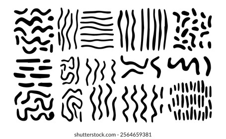 Abstract Flowing Line Design in Black-and-White