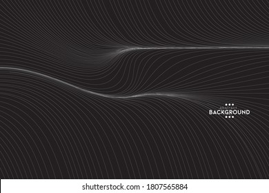Abstract flowing line digital technology, smooth particle wave, big data techno, design concept background and wallpaper, vector eps