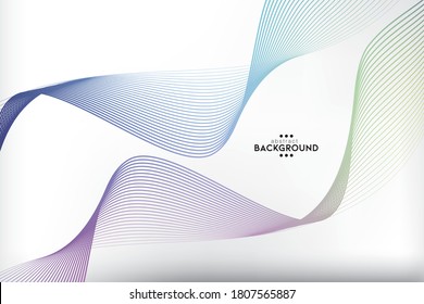 Abstract flowing line digital technology, smooth particle wave, big data techno, design concept background and wallpaper, vector eps