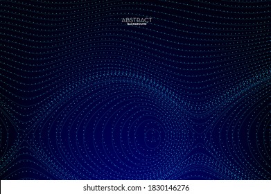 Abstract flowing line digital technology, smooth particle wave, big data techno design concept background wallpaper, vector eps
