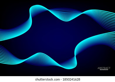 Resumen de tecnología digital de línea de flujo, onda de partículas lisas, fondo de fondo de concepto de diseño tecnológico de grandes datos, eps vectoriales
