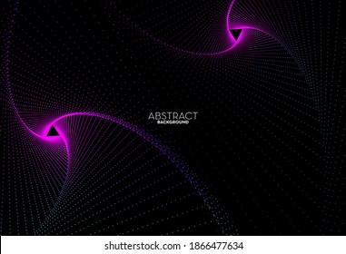 Abstract flowing line digital technology design with smooth particle wave, big data techno, design concept background and wallpaper, vector eps
