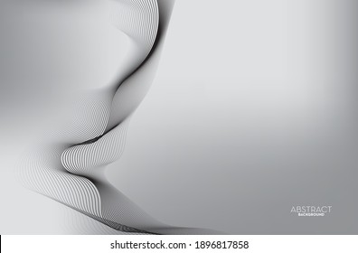 Abstract flowing line digital technology, smooth particle wave, big data techno design concept background wallpaper, vector eps
