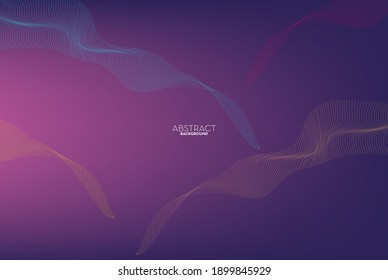 Abstract flowing line digital technology, smooth particle wave, big data techno design concept background wallpaper, vector eps
