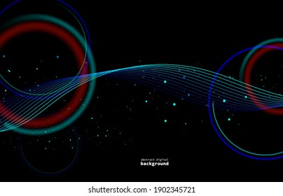 Abstract flowing line digital technology, smooth particle wave, big data techno design concept background wallpaper, vector eps
