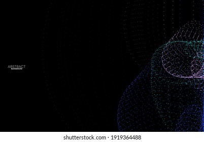 Abstract flowing  line digital technology concept, smooth particle wave, big data techno, design concept background and wallpaper, vector eps
