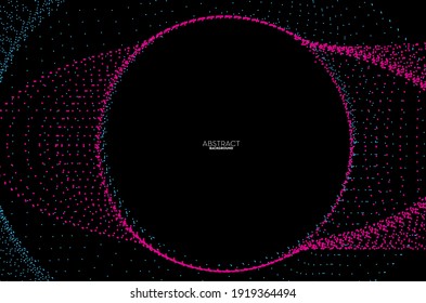 Abstract flowing  line digital technology concept, smooth particle wave, big data techno, design concept background and wallpaper, vector eps
