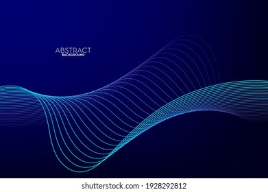 Abstract flowing line digital technology, smooth particle wave, big data techno design concept background wallpaper, vector eps
