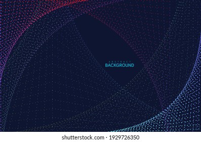 Abstract flowing line digital technology, smooth particle wave, big data techno design concept background wallpaper, vector eps
