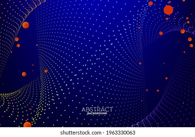 Abstract flowing line digital technology, smooth particle wave, big data techno design concept background wallpaper, vector eps
