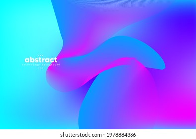 Abstract flowing line digital technology, smooth particle wave, big data techno design concept background wallpaper, vector eps
