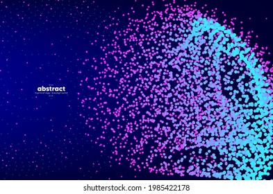 Abstract flowing line digital technology, smooth particle wave, big data techno design concept background wallpaper, vector eps
