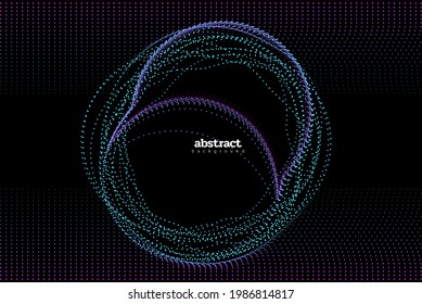 Abstract flowing line digital technology, smooth particle wave, big data techno design concept background wallpaper, vector eps
