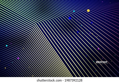 Abstract flowing line digital technology, smooth particle wave, big data techno design concept background wallpaper, vector eps
