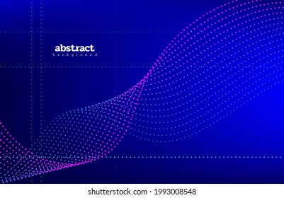 Resumen de tecnología digital de línea de flujo, onda de partículas lisas, fondo de fondo de concepto de diseño tecnológico de grandes datos, eps vectoriales
