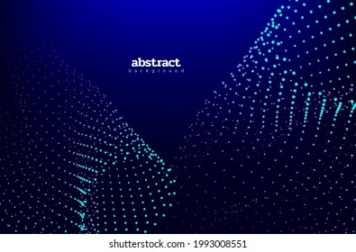 Resumen de tecnología digital de línea de flujo, onda de partículas lisas, fondo de fondo de concepto de diseño tecnológico de grandes datos, eps vectoriales
