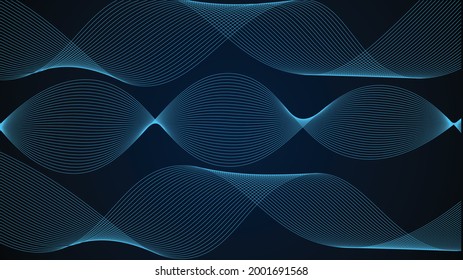Abstract flowing line digital technology networking, smooth particle-wave, big data techno design concept background wallpaper, blue elegant lines, particle. Vector eps HD.
