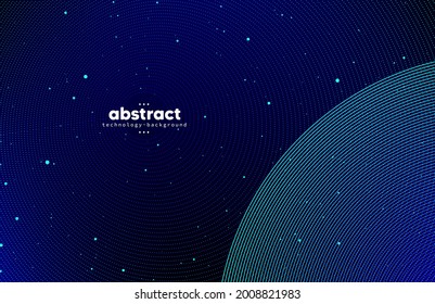 Abstract flowing line digital technology, smooth particle wave, big data techno design concept background wallpaper, vector eps
