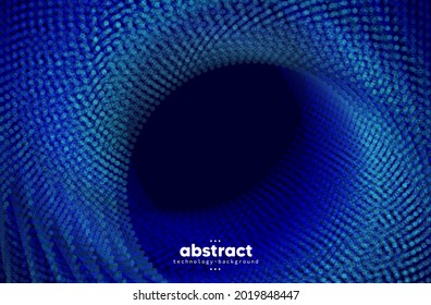 Abstract flowing line digital technology, smooth particle wave, big data techno design concept background wallpaper, vector eps
