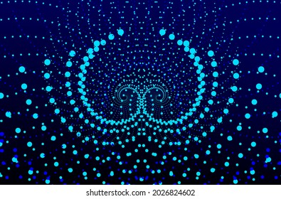 Abstract flowing line digital technology, smooth particle wave, big data techno design concept background wallpaper, Artificial intelligence , vector eps

