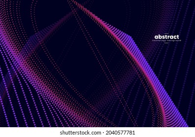 Abstract flowing line digital technology, smooth particle wave, big data techno design concept background wallpaper, Artificial intelligence , vector eps
